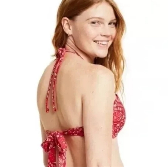 NWT RHODE Women's Zinnia Floral Print Bandeau Halter Bikini Top S 4-6 - Picture 4 of 5